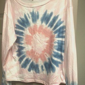 Cute New Pink/Blue Tie-Dye Plus SizeTop